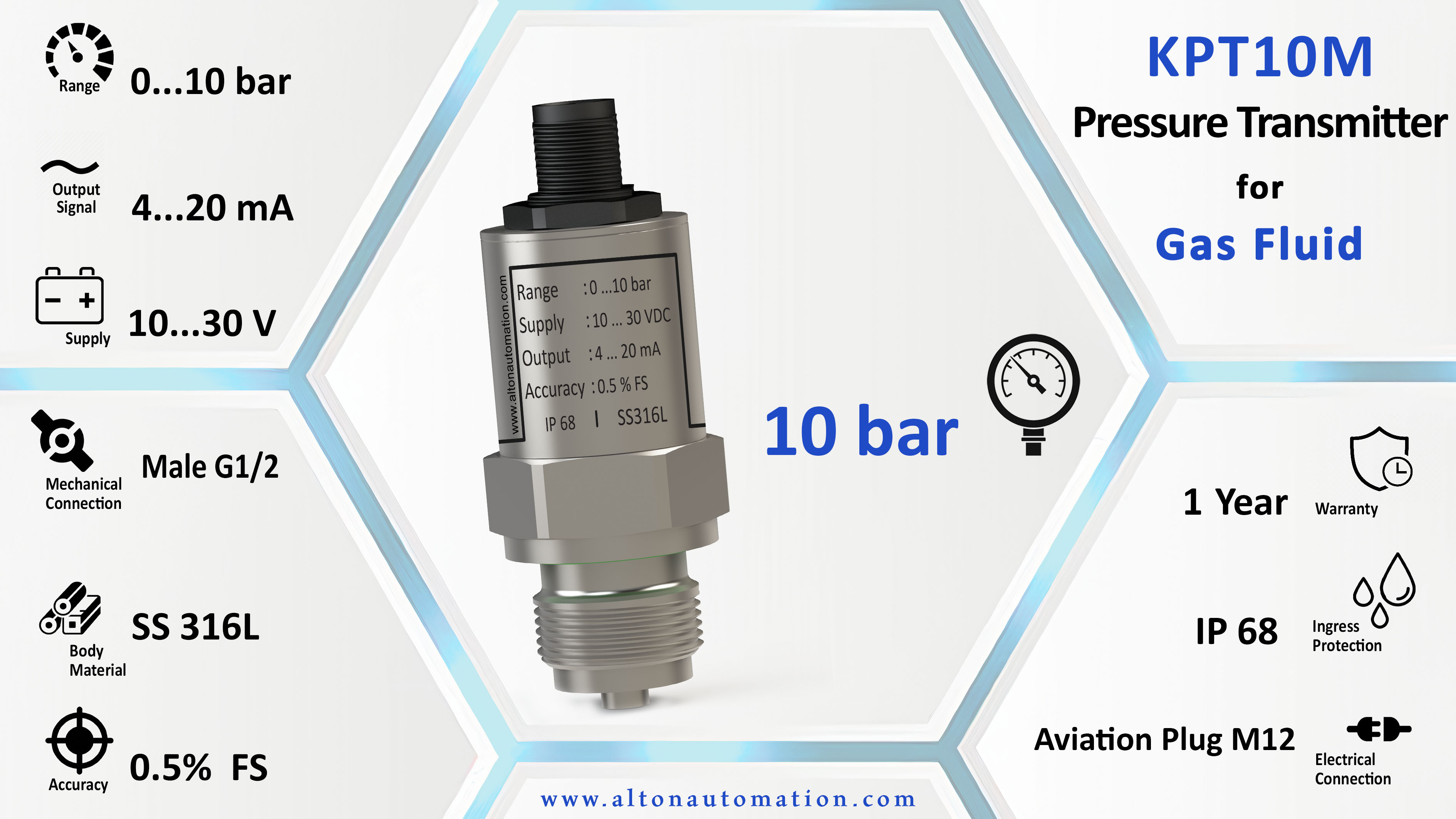 Pressure Transmitter for Gas Fluid_KPT10M-010-C1-MG2_image_2