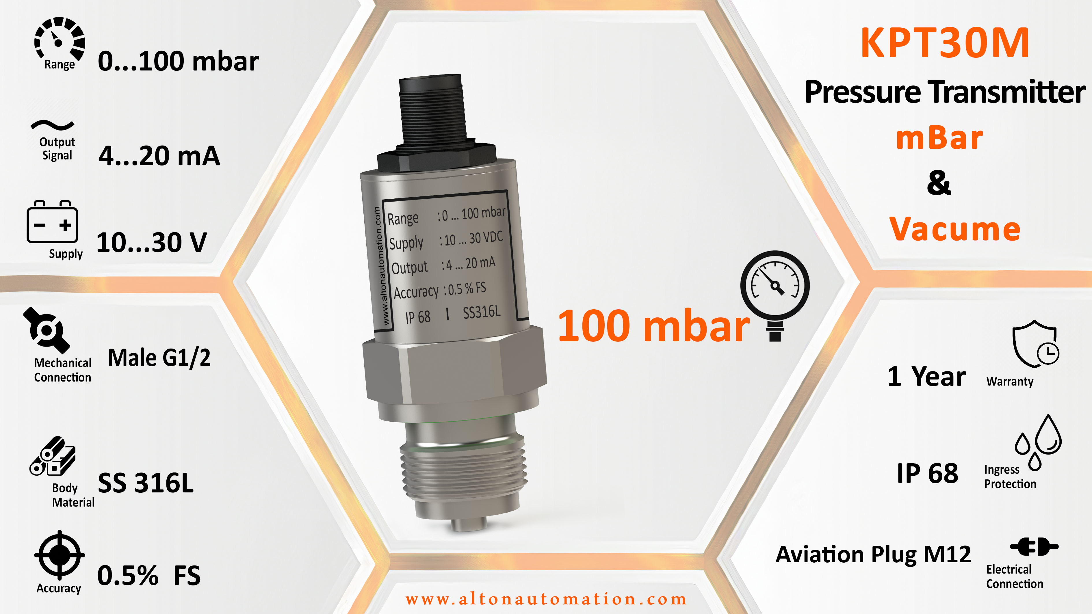Pressure Transmitter for mbar and vacume_KPT30M-.10-C1-MG2_image_2